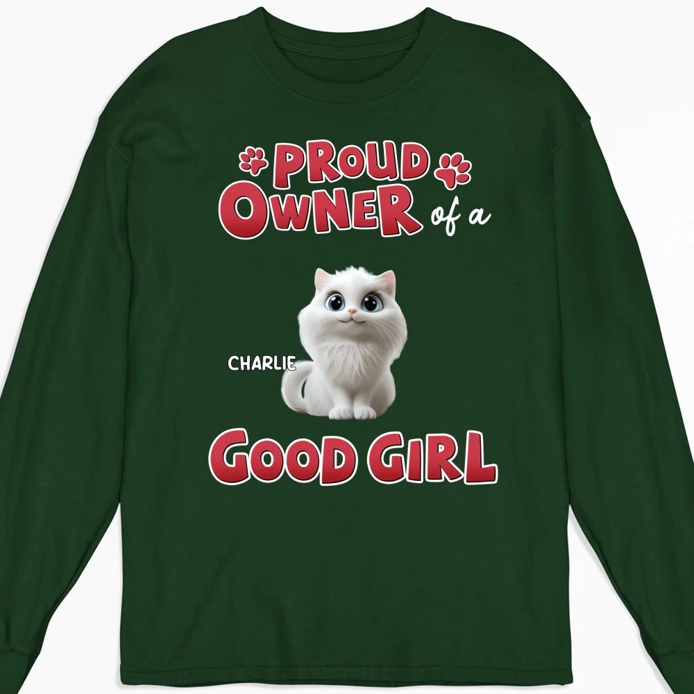 Proud Owner Of Good Cats - Personalized Custom Long Sleeve T-shirt - Image 6