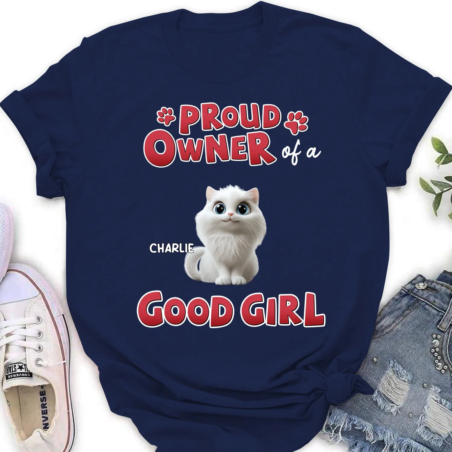 Proud Owner Of Good Cats - Personalized Custom Women's T-shirt - Image 7