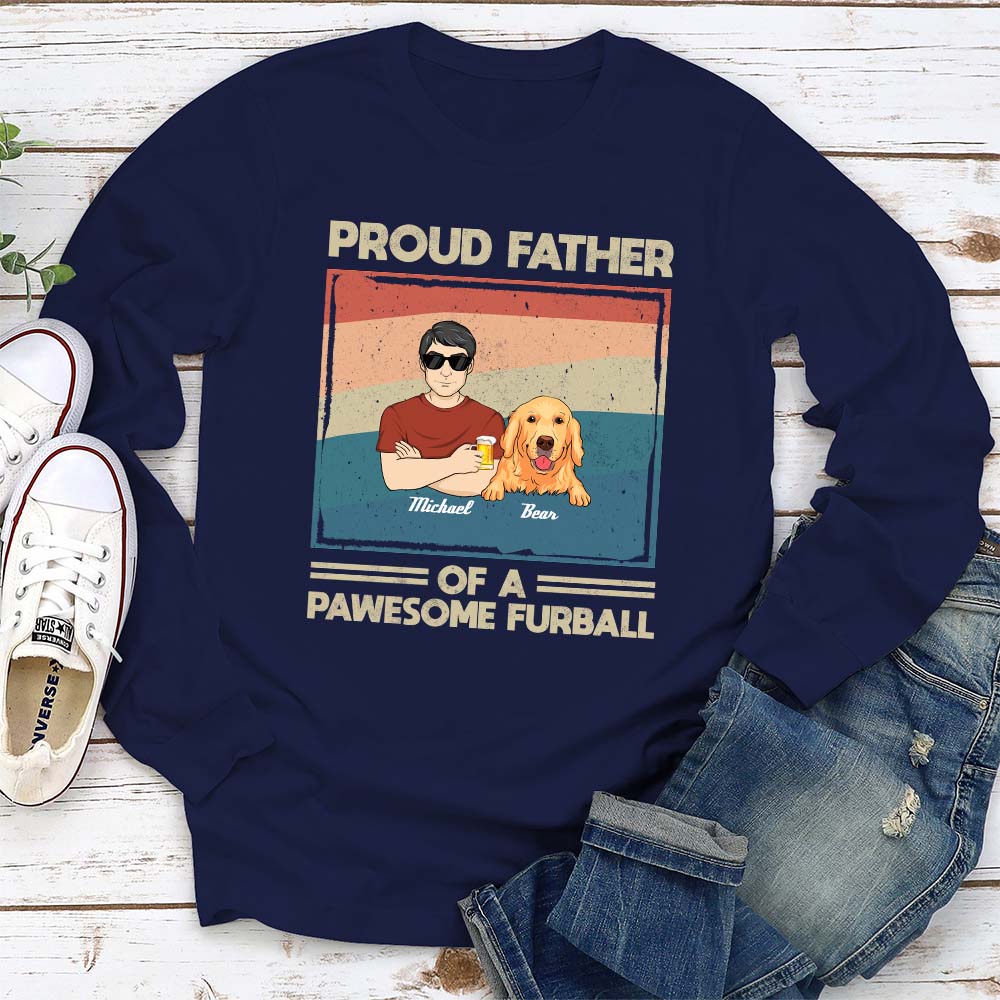 Proud To Be A Dog Dad - Personalized Custom Long Sleeve T-shirt - Image 2