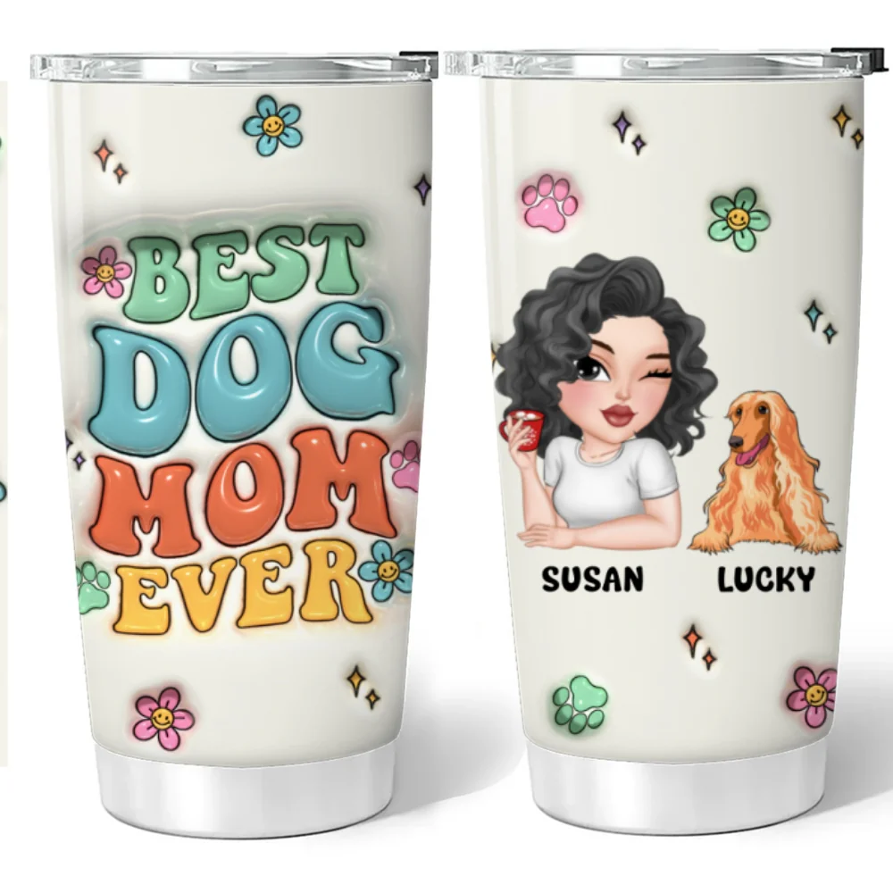 Proud To Be Slay Dog Mom - Personalized Custom 3D Inflated Effect Tumbler - Image 6