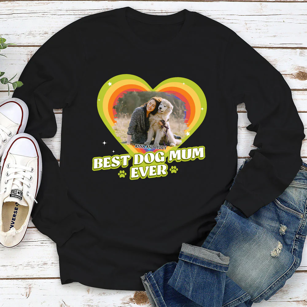 Proud To Have Lovely Dogs Photo - Personalized Custom Long Sleeve T-Shirt - Image 2