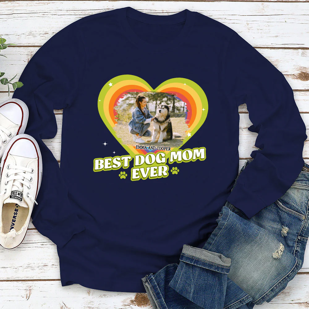 Proud To Have Lovely Dogs Photo - Personalized Custom Long Sleeve T-Shirt - Image 3