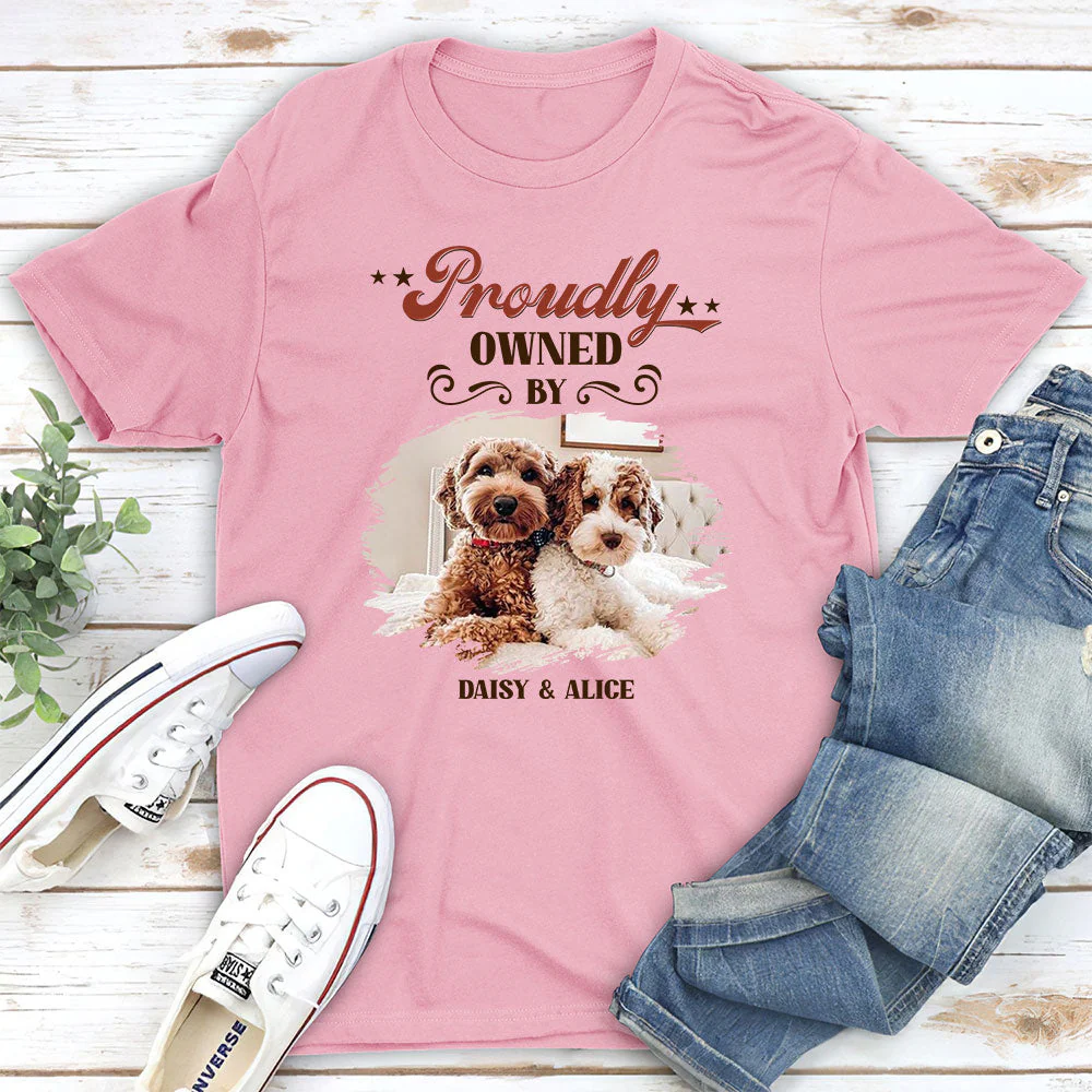 Proudly Owned By Dog - Personalized Custom Premium T-shirt - Image 4