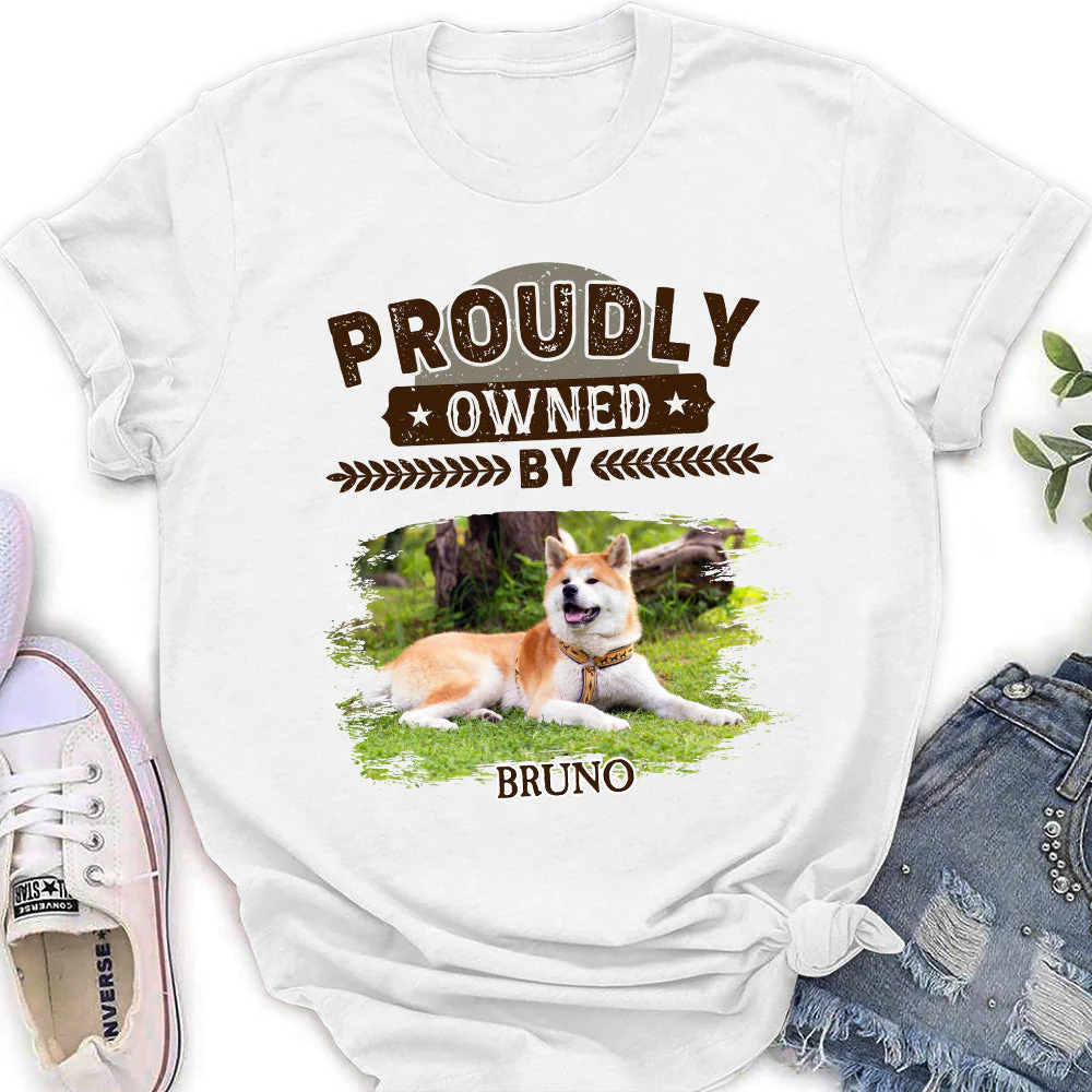 Proudly Owned By Photo - Personalized Custom Women's T-shirt - Image 2
