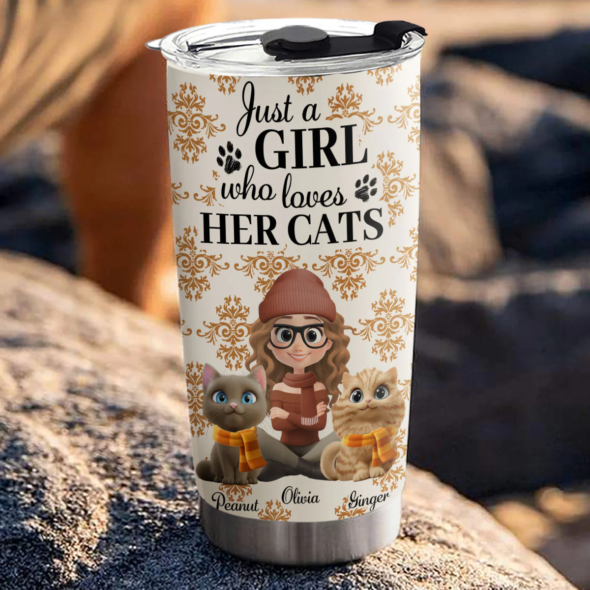 Pumskin Cat Autumn - Personalized Custom Tumbler - Image 2