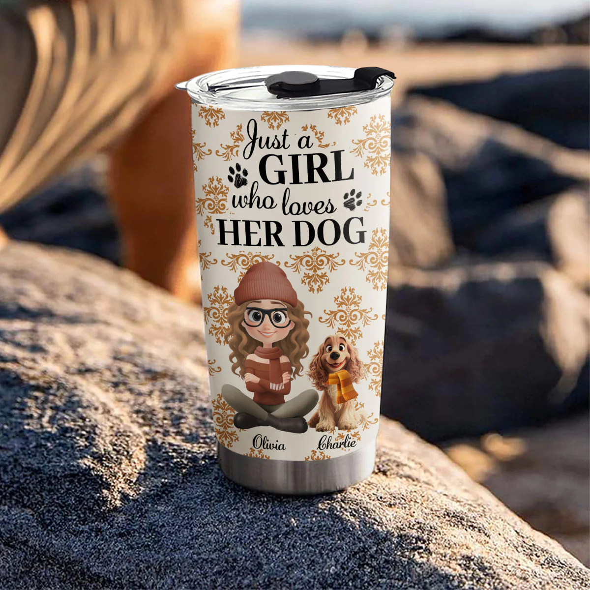Pumskin Dog Autumn - Personalized Custom Tumbler - Image 3