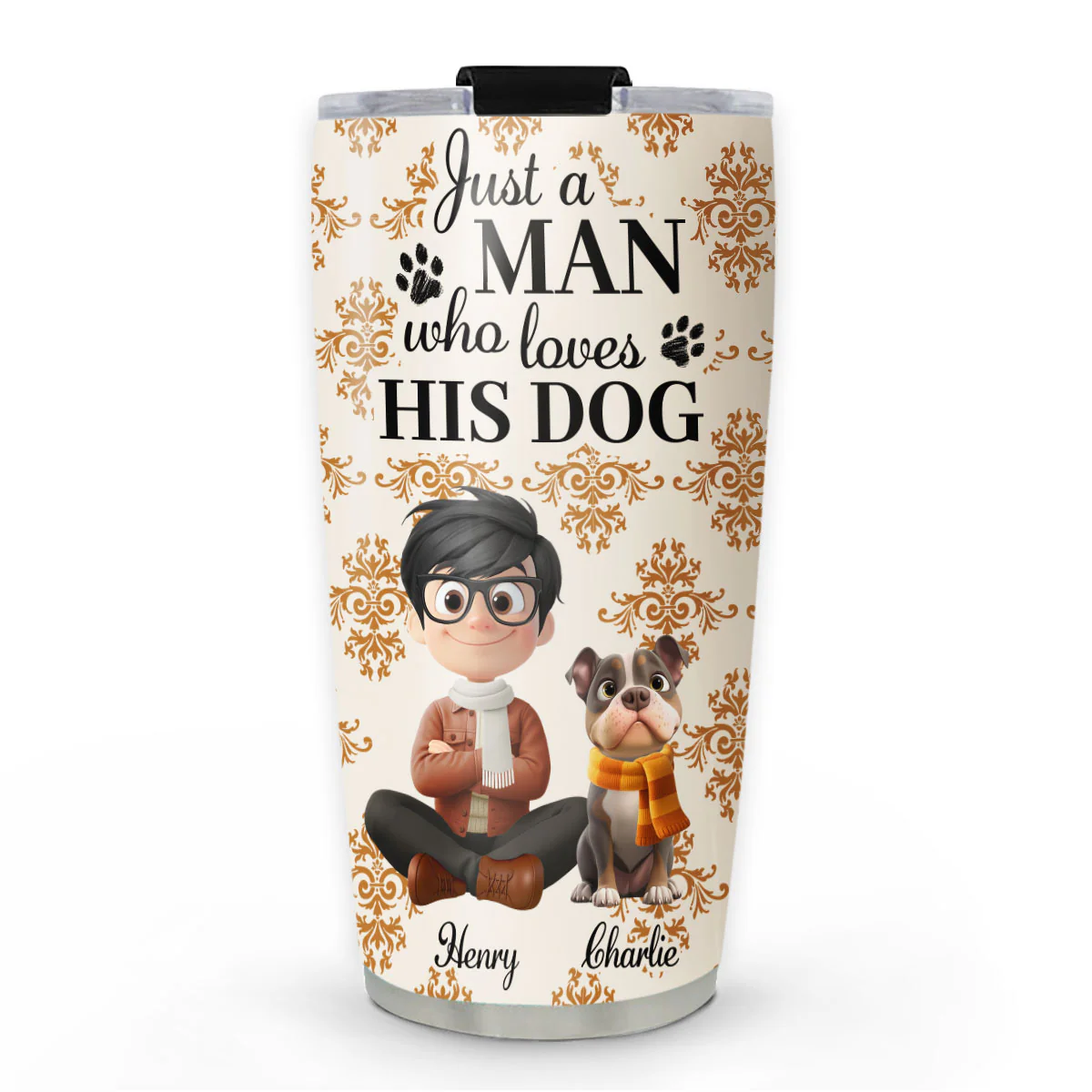 Pumskin Dog Autumn Ver Man - Personalized Custom Tumbler
