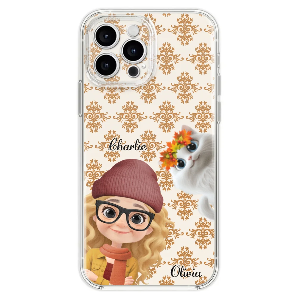 Pumskin Girl And Her Cat - Personalized Custom Phone Case - Image 26