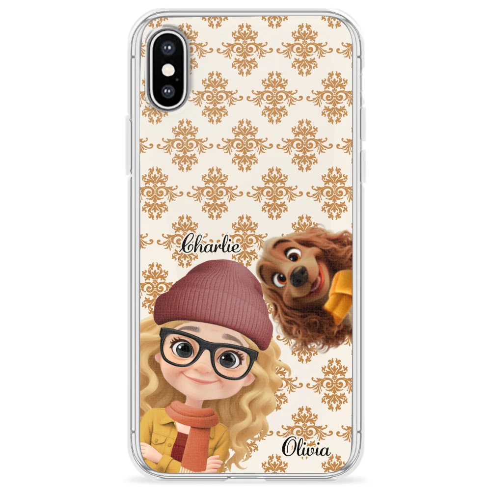 Pumskin Girl And Her Pet - Personalized Custom Phone Case - Image 24