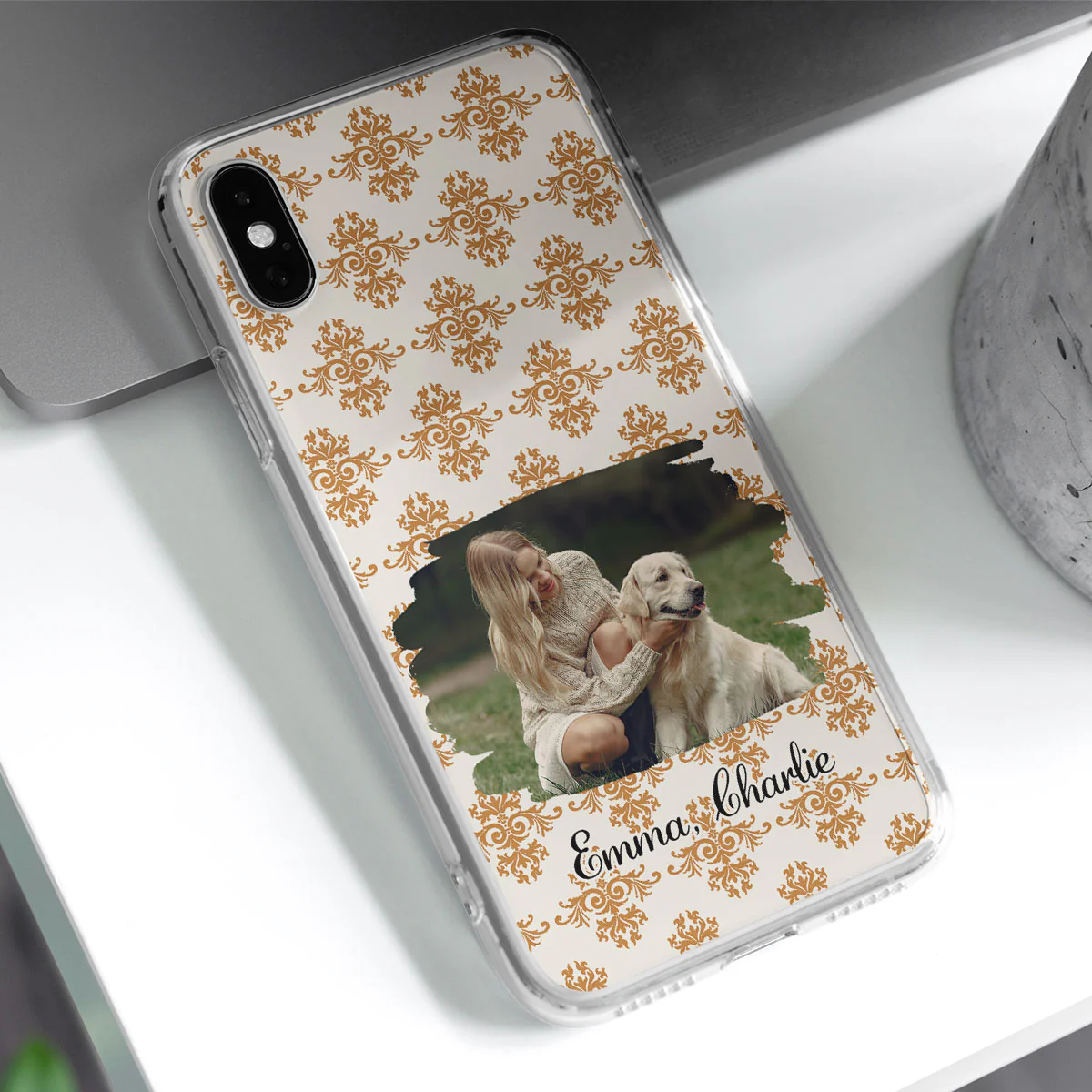Pumskin Girl And Her Pet Photo - Personalized Custom Phone Case - Image 3