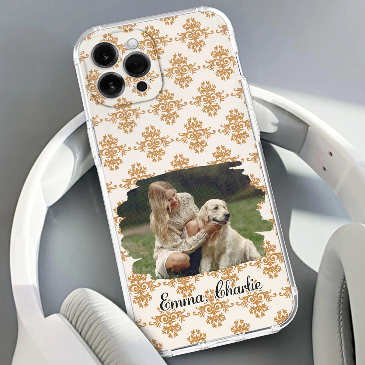 Pumskin Girl And Her Pet Photo - Personalized Custom Phone Case - Image 4