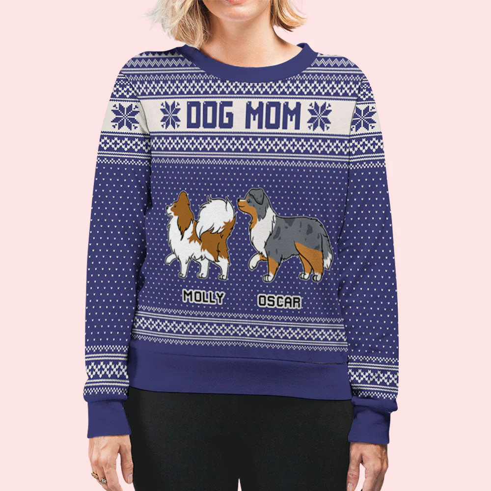 Purple Dog Mom - Personalized Custom All-Over-Print Sweatshirt - Image 6