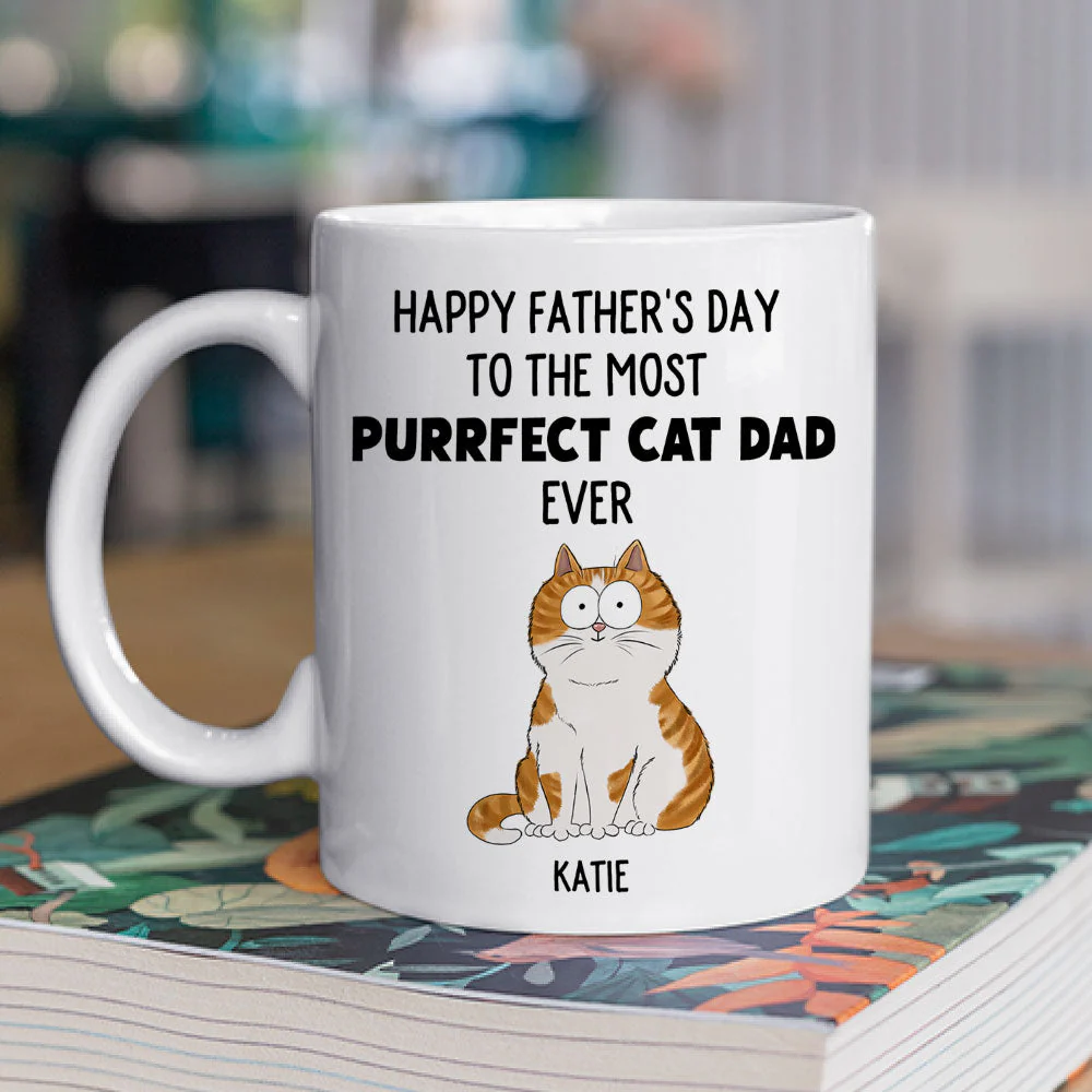 Purrfect Cat Dad - Personalized Custom Coffee Mug - Image 2