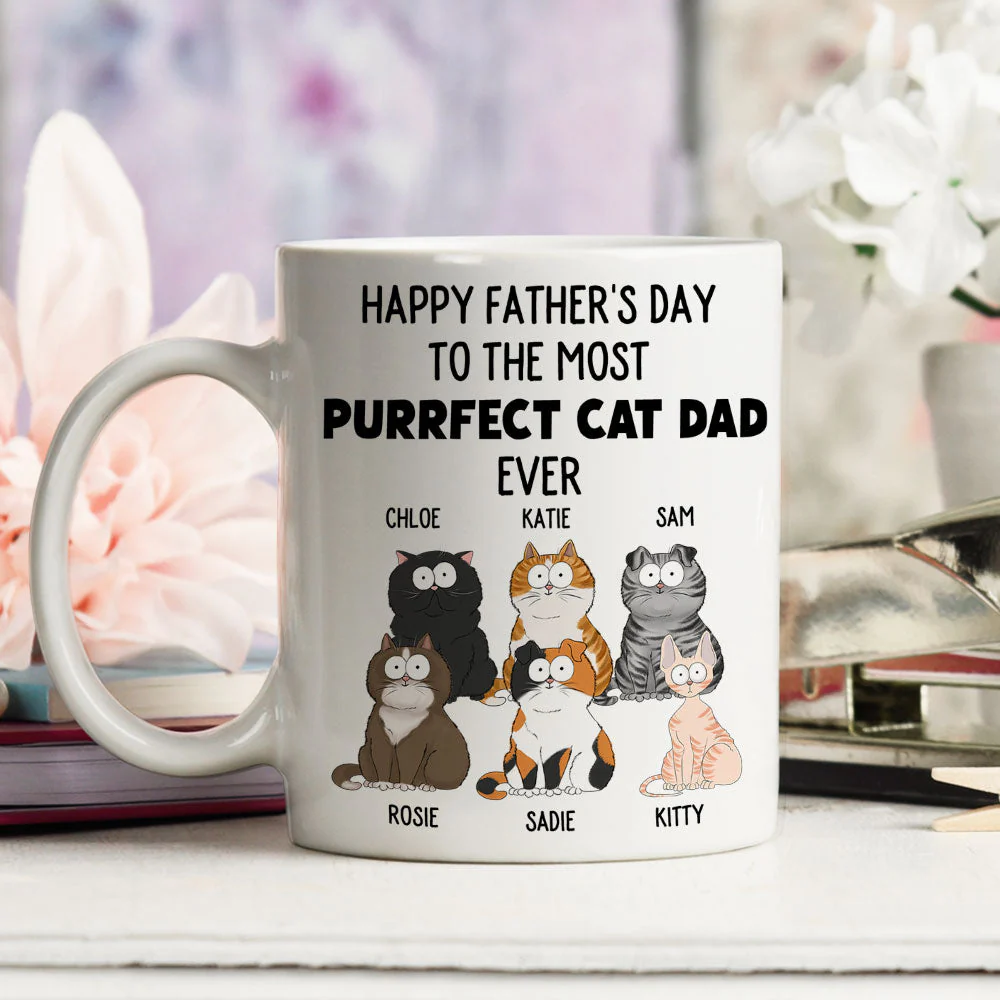 Purrfect Cat Dad - Personalized Custom Coffee Mug - Image 3