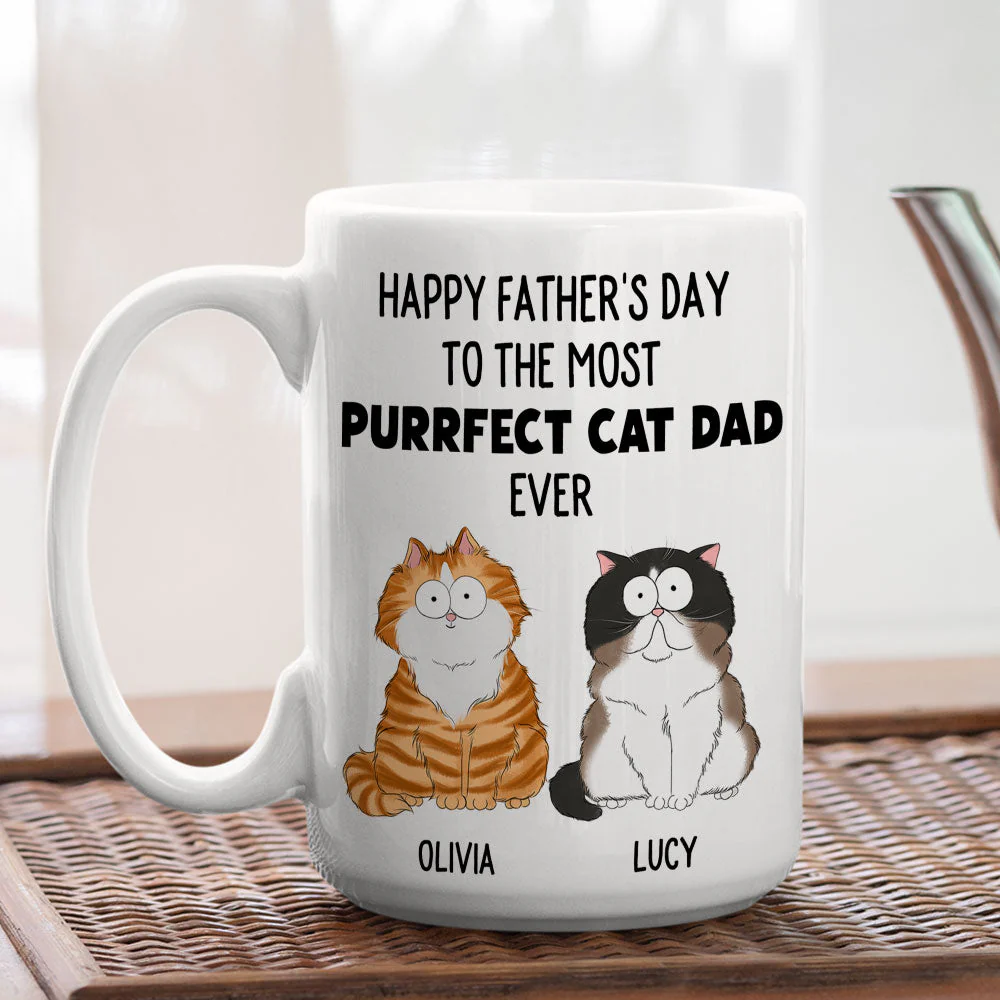Purrfect Cat Dad - Personalized Custom Coffee Mug - Image 4