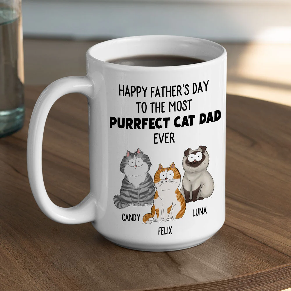 Purrfect Cat Dad - Personalized Custom Coffee Mug - Image 5