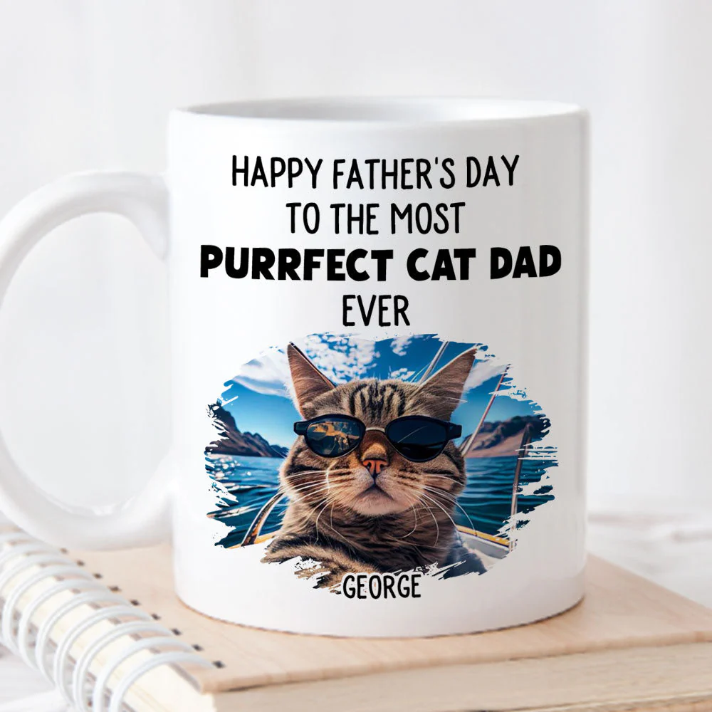 Purrfect Cat Dad - Personalized Custom Coffee Mug - Image 6