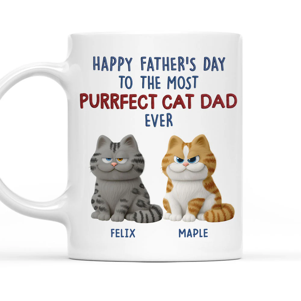 Purrfect Cat Dad Version 2 - Personalized Custom Coffee Mug
