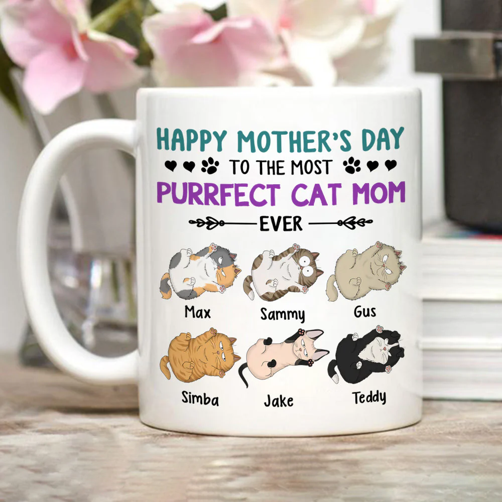 Purrfect Cat Mom Ever - Personalized Custom Coffee Mug - Image 4