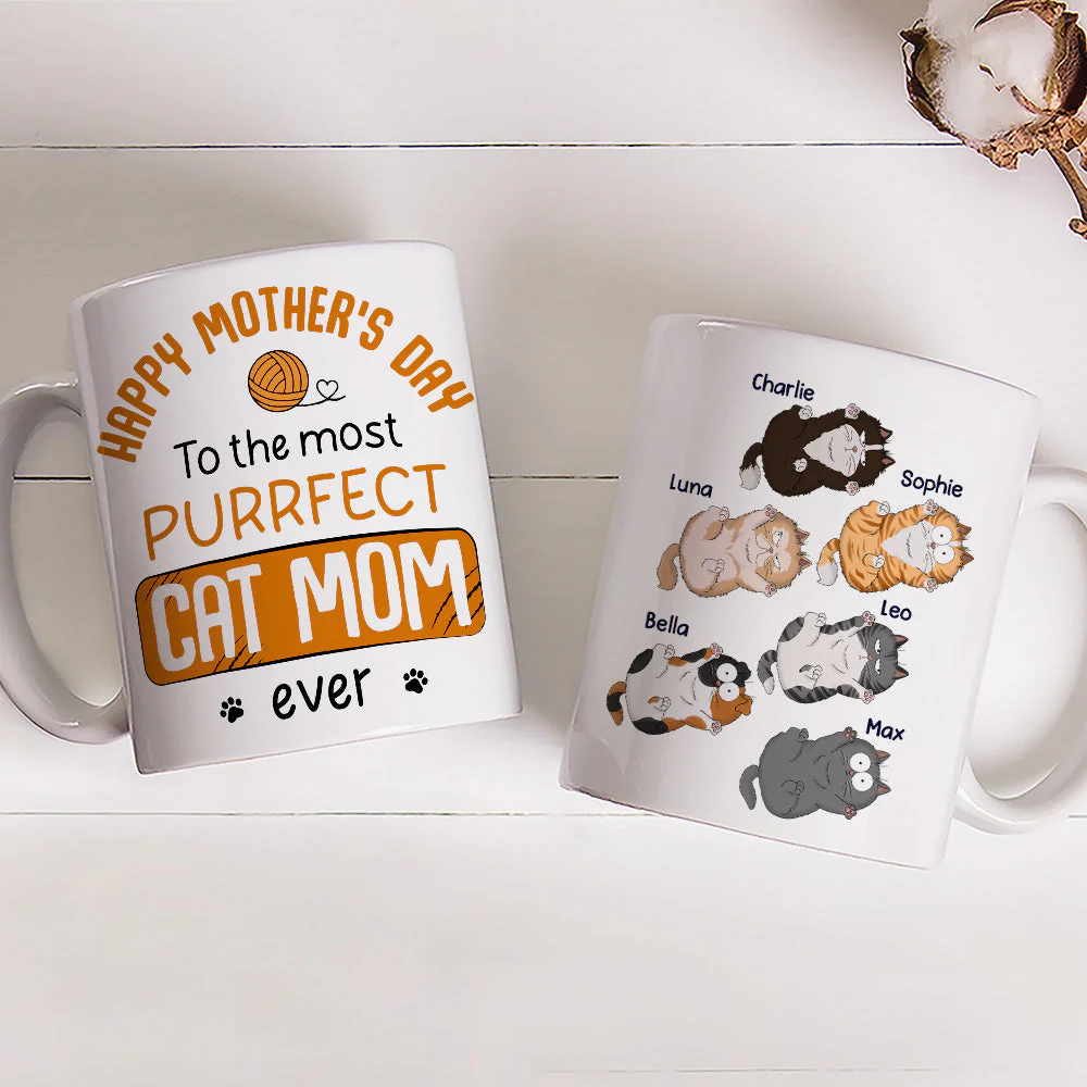 Purrfect Cat Mom - Personalized Custom Coffee Mug - Image 3