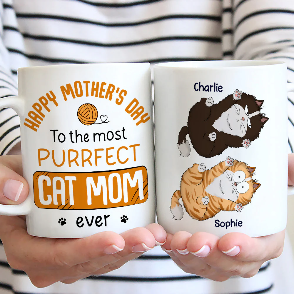 Purrfect Cat Mom - Personalized Custom Coffee Mug - Image 5