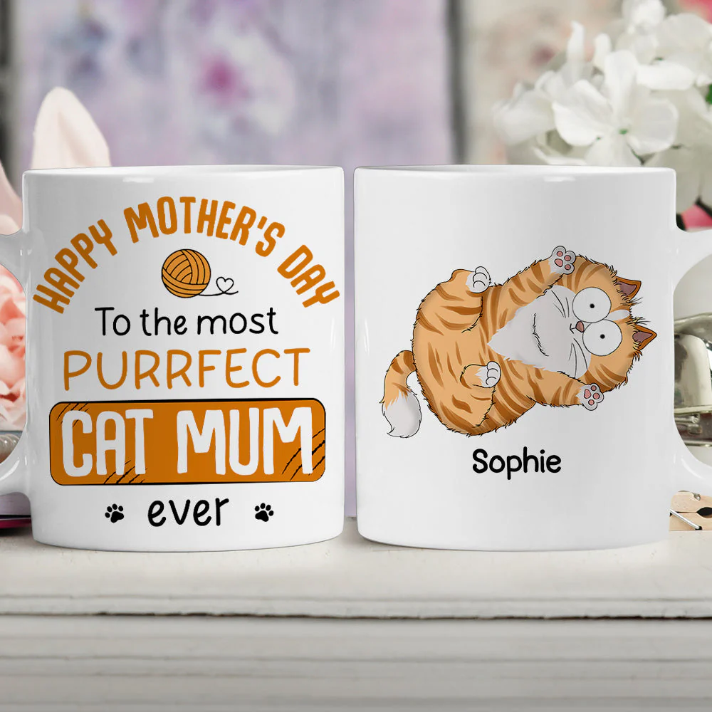Purrfect Cat Mom - Personalized Custom Coffee Mug - Image 6