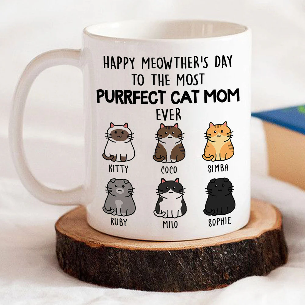 Purrfect Cat Mom - Personalized Custom Coffee Mug - Image 4