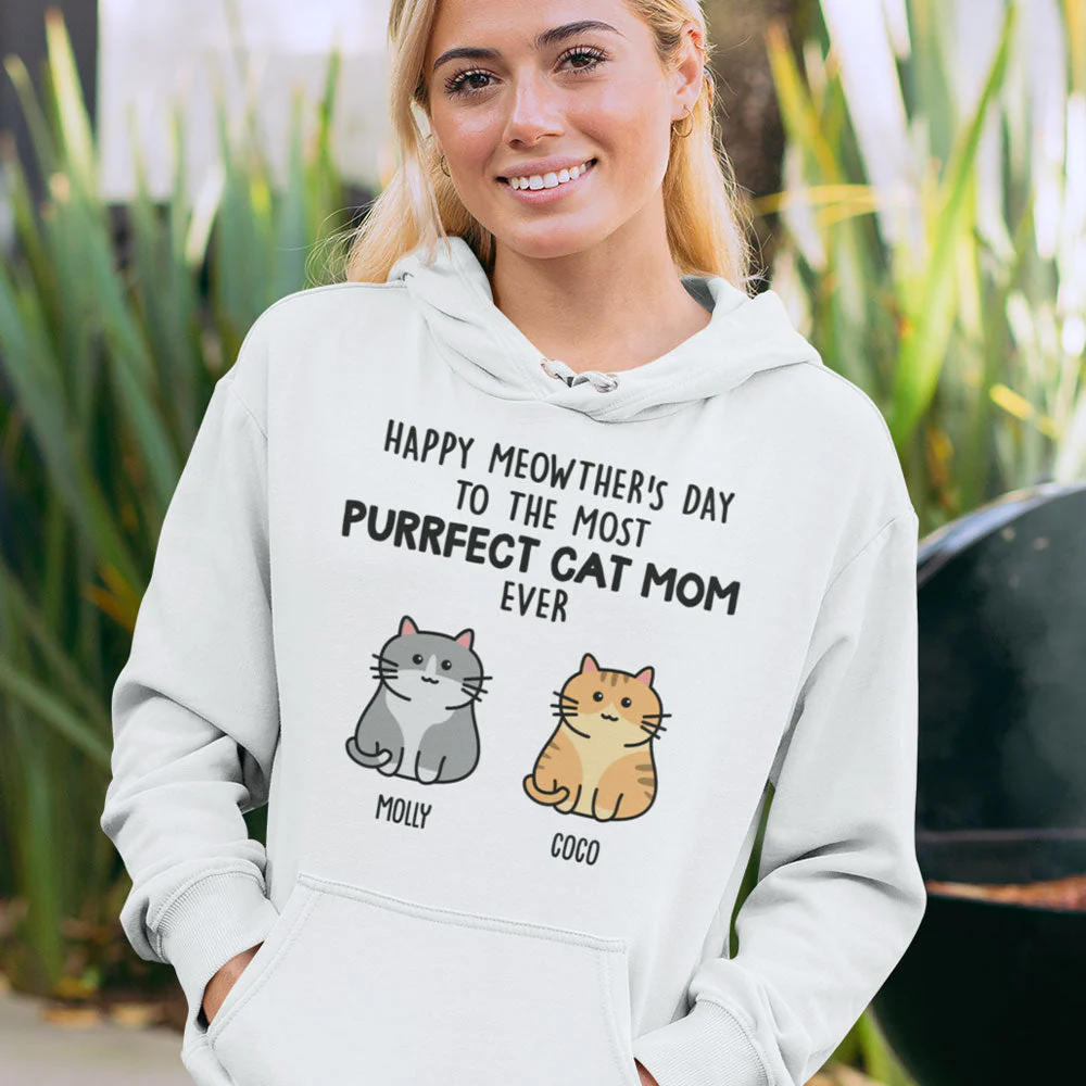 Purrfect Cat Mom – Personalized Custom Hoodie - Image 5