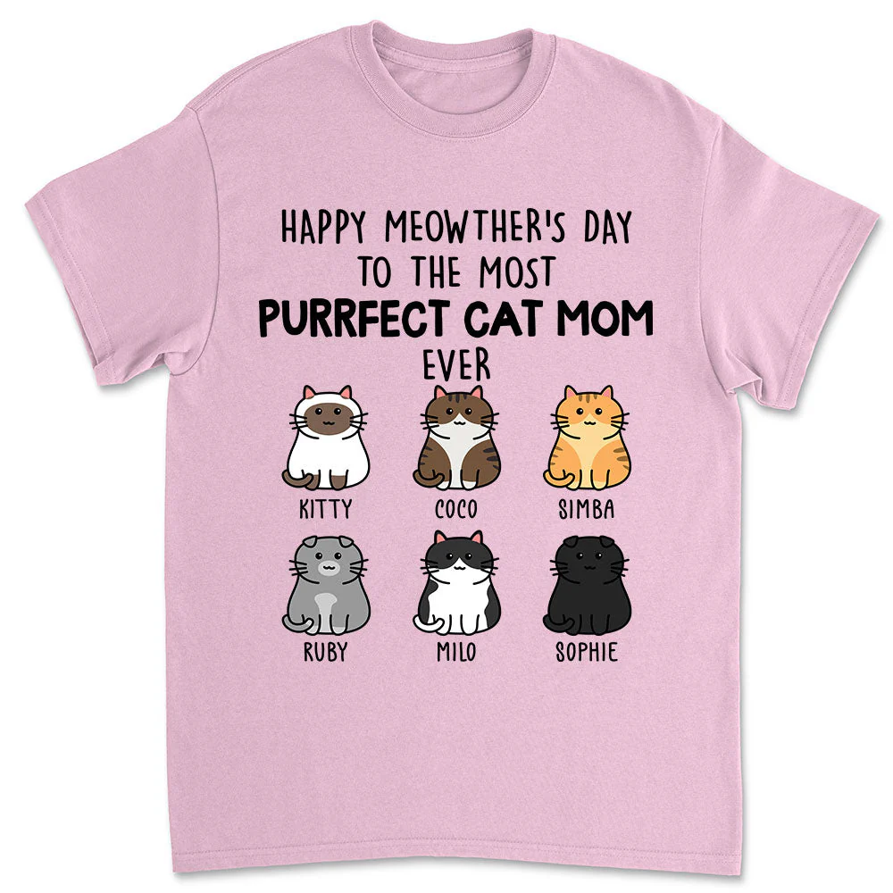 Purrfect Cat Mom - Personalized Custom Unisex T-shirt - Gifts For Cat Lovers