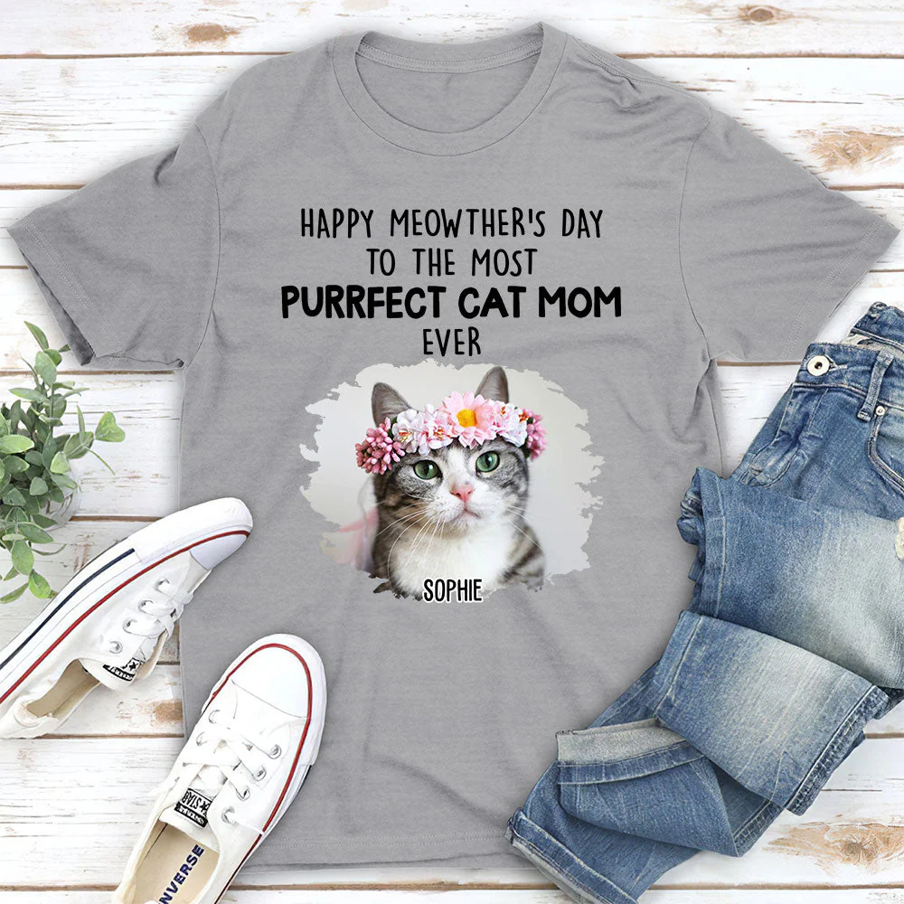 Purrfect Cat Mom - Personalized Custom Unisex T-shirt - Gifts For Cat Lovers - Image 5