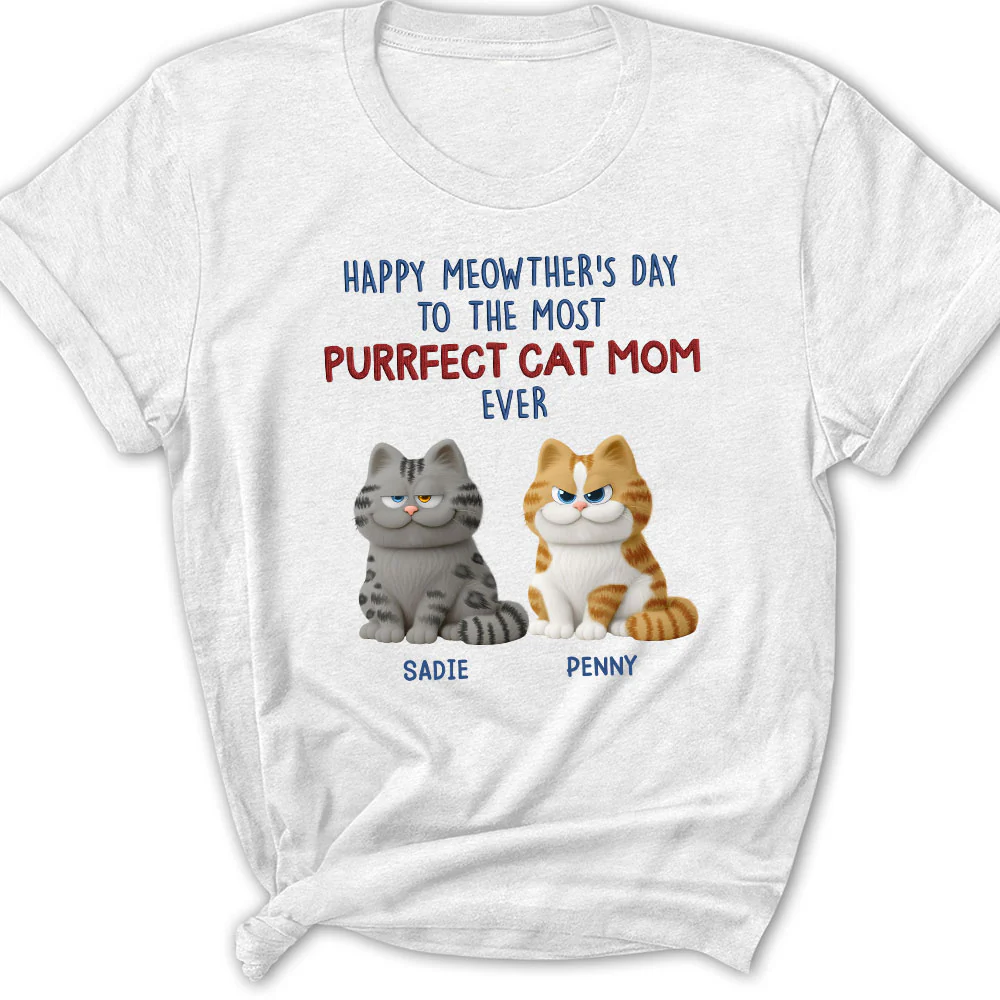 Purrfect Cat Mom Version 2 - Personalized Custom Women's T-shirt