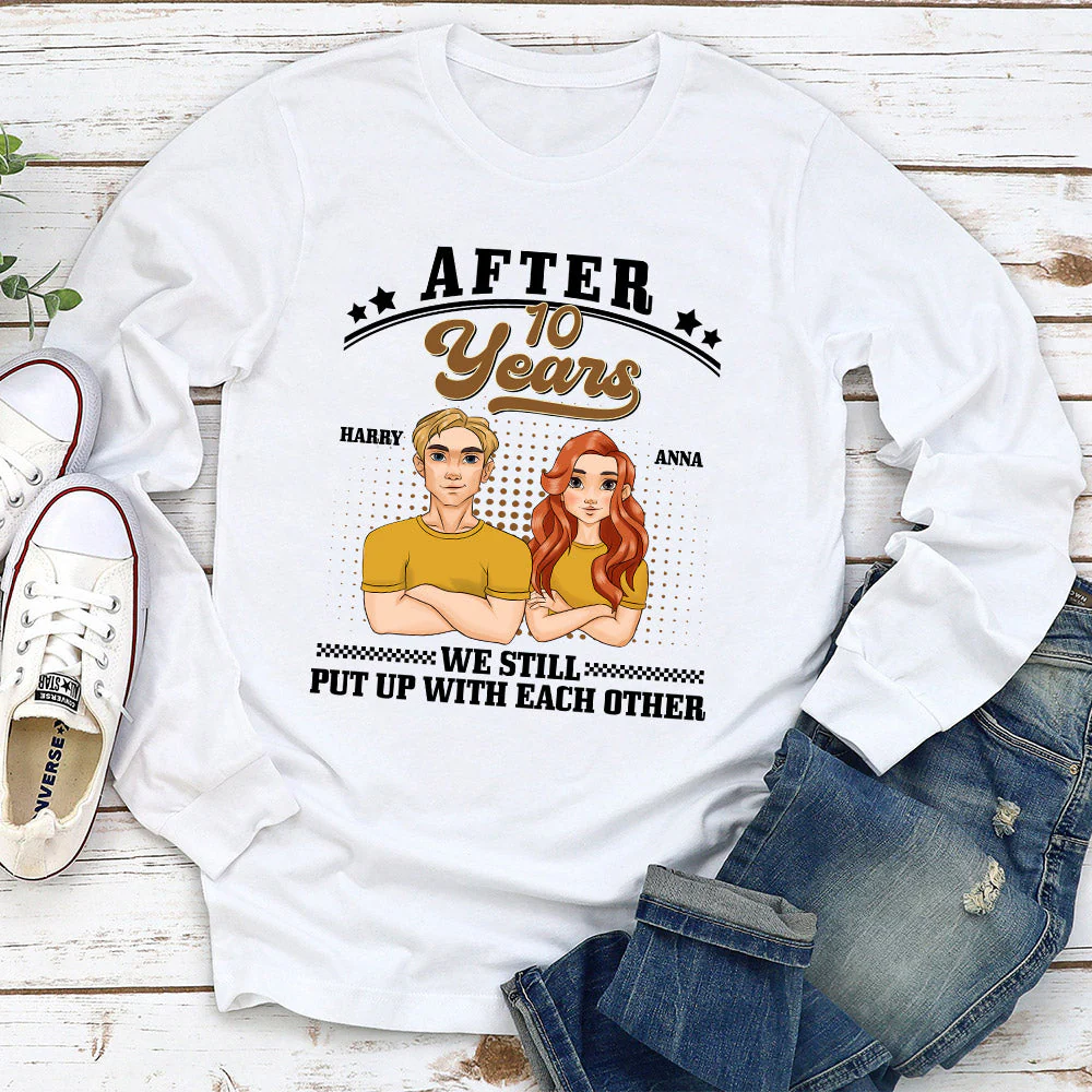 Put Up With Each Other - Personalized Custom Long Sleeve T-shirt - Image 2