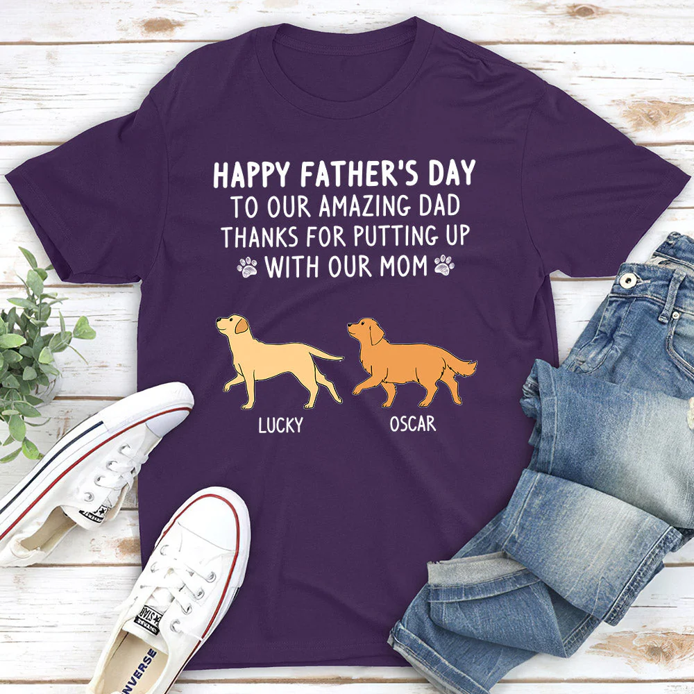 Put Up With My Mom - Personalized Custom Unisex T-shirt - Image 5