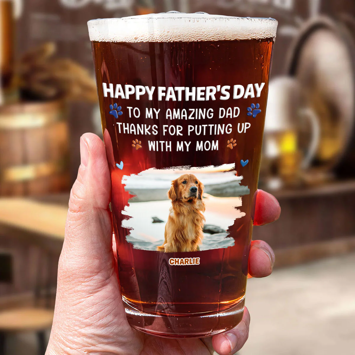 Putting Up My Shit Daddy Photo - Personalized Custom Beer Glass