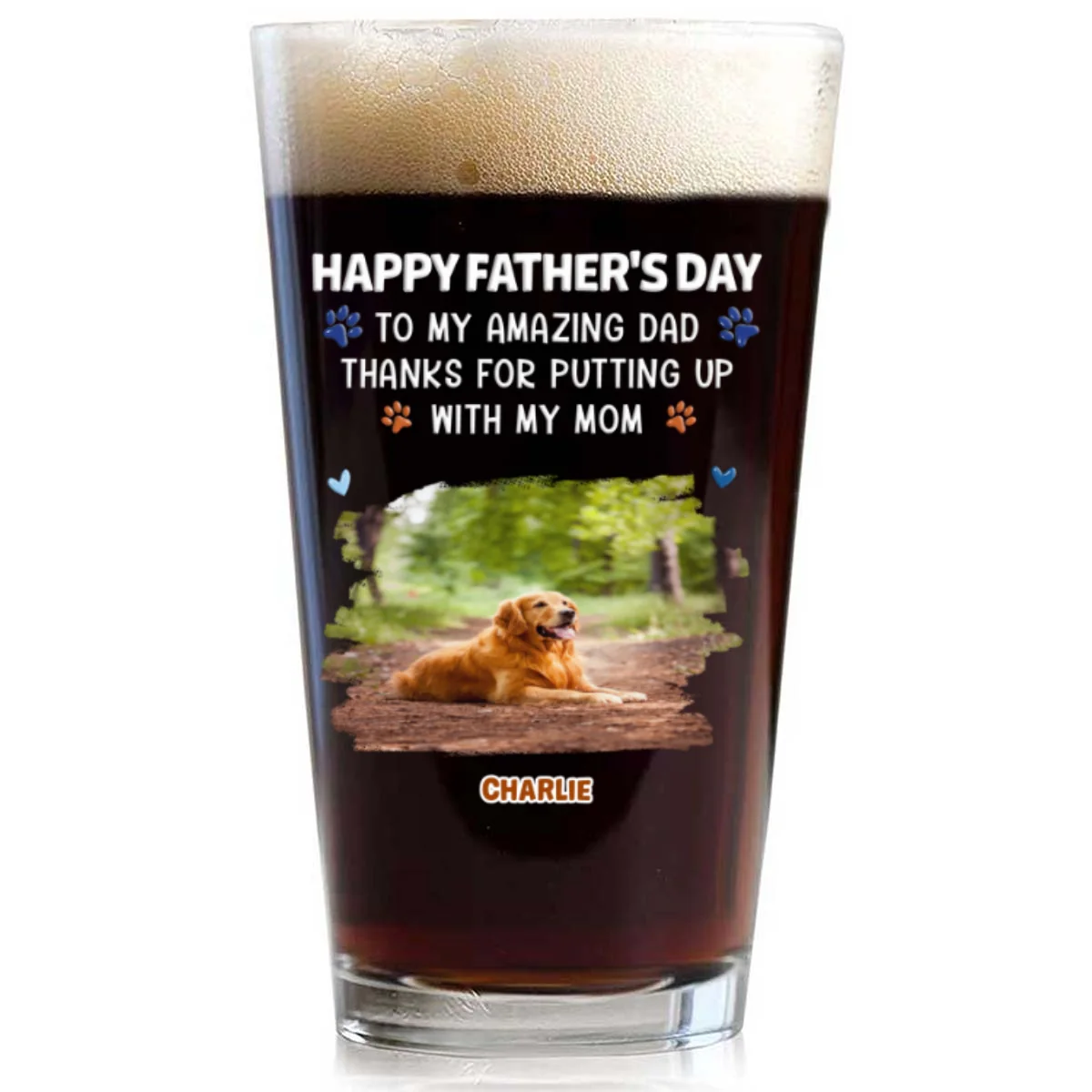 Putting Up My Shit Daddy Photo - Personalized Custom Beer Glass - Image 4