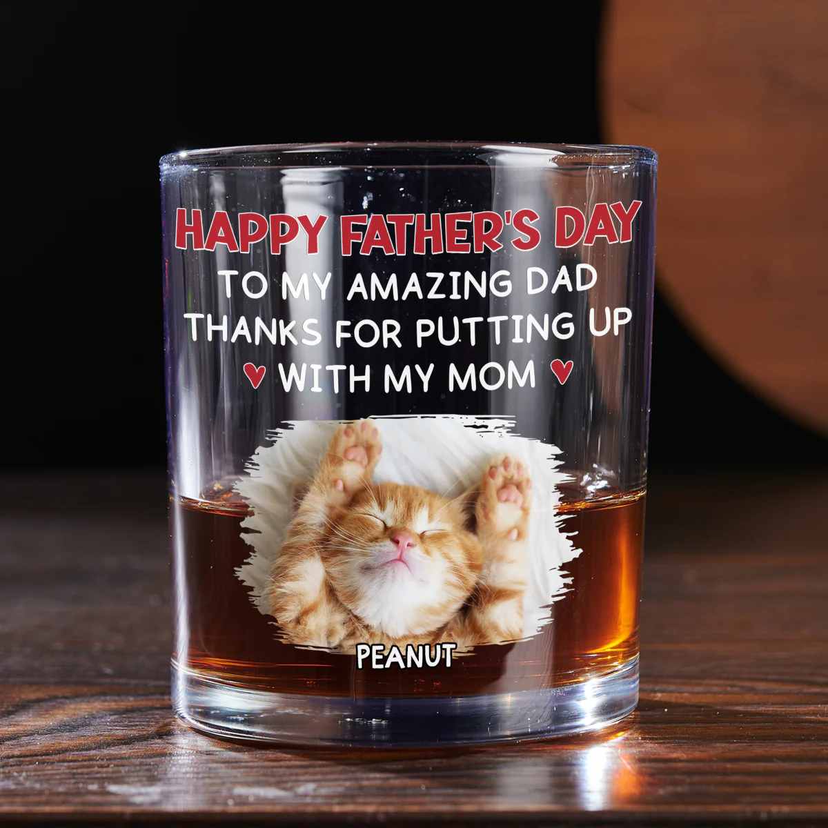 Putting Up With Cat Mom Mum Photo - Personalized Custom Whiskey Glass