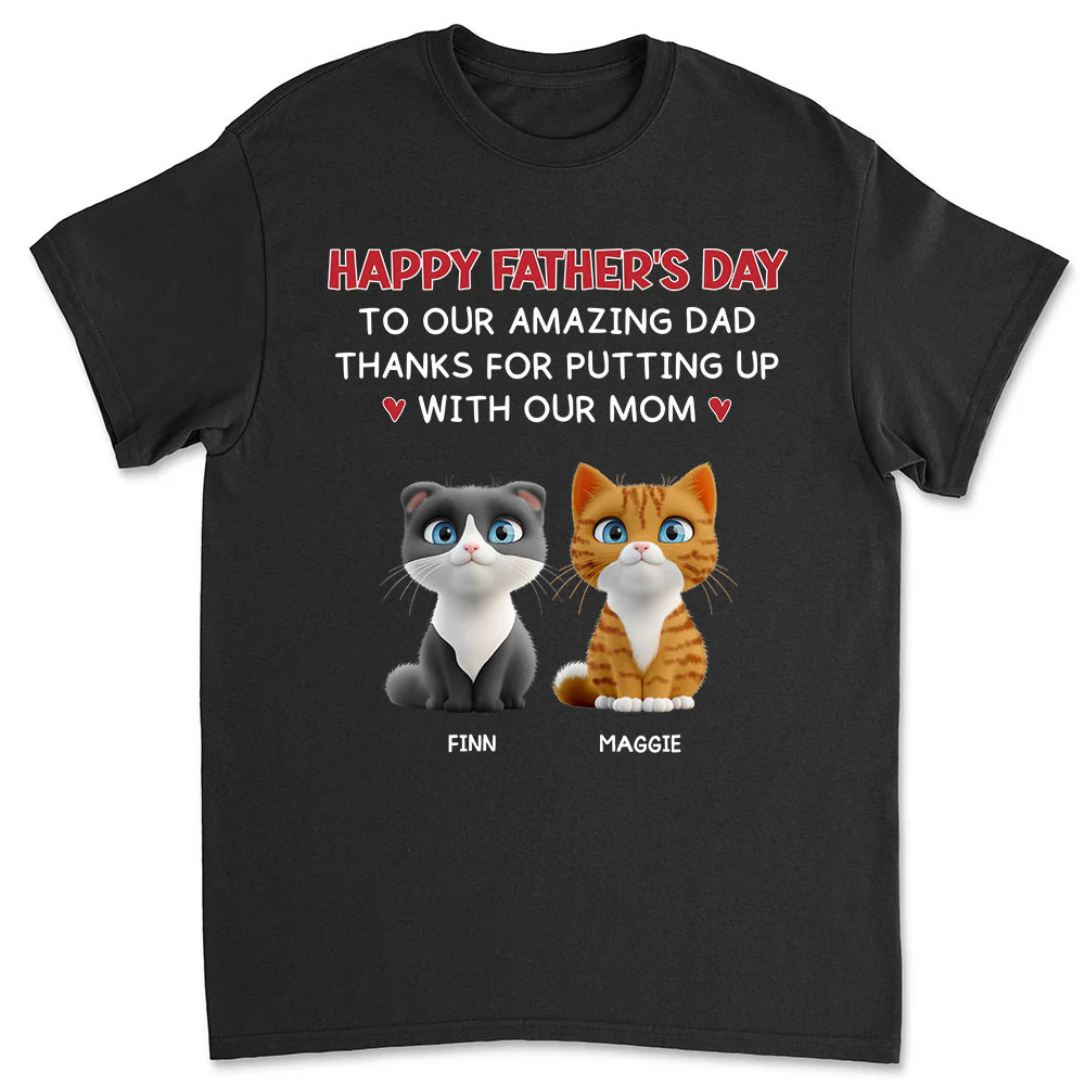 Putting Up With Cat Version 2 - Personalized Custom Unisex T-Shirt