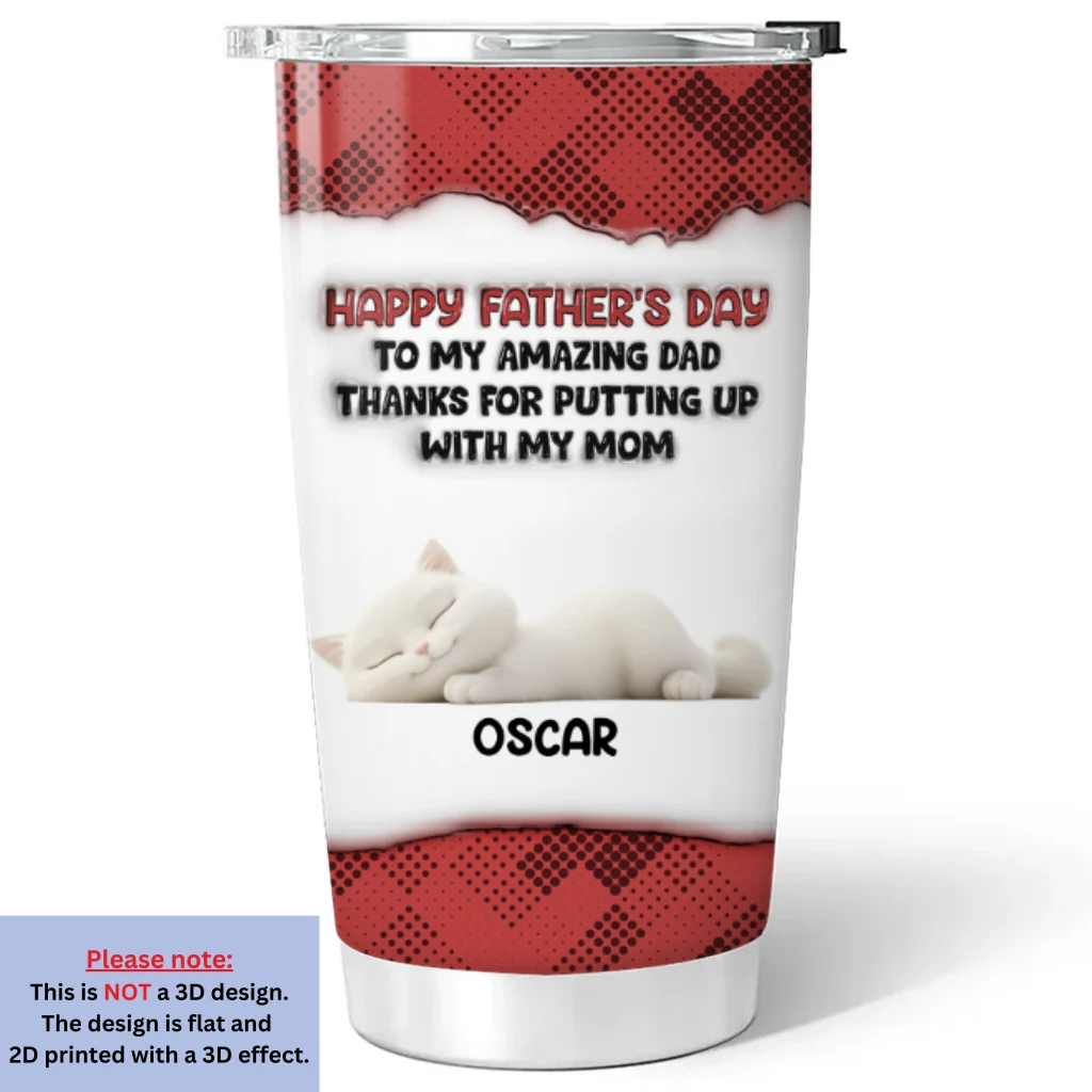 Putting Up With Cat Version - Personalized Custom 3D Inflated Effect Tumbler - Image 5