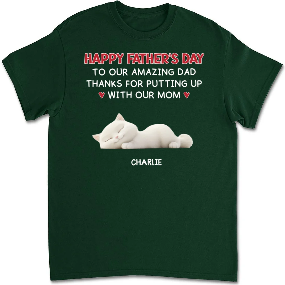 Putting Up With Cat Version - Personalized Custom Unisex T-Shirt - Image 7