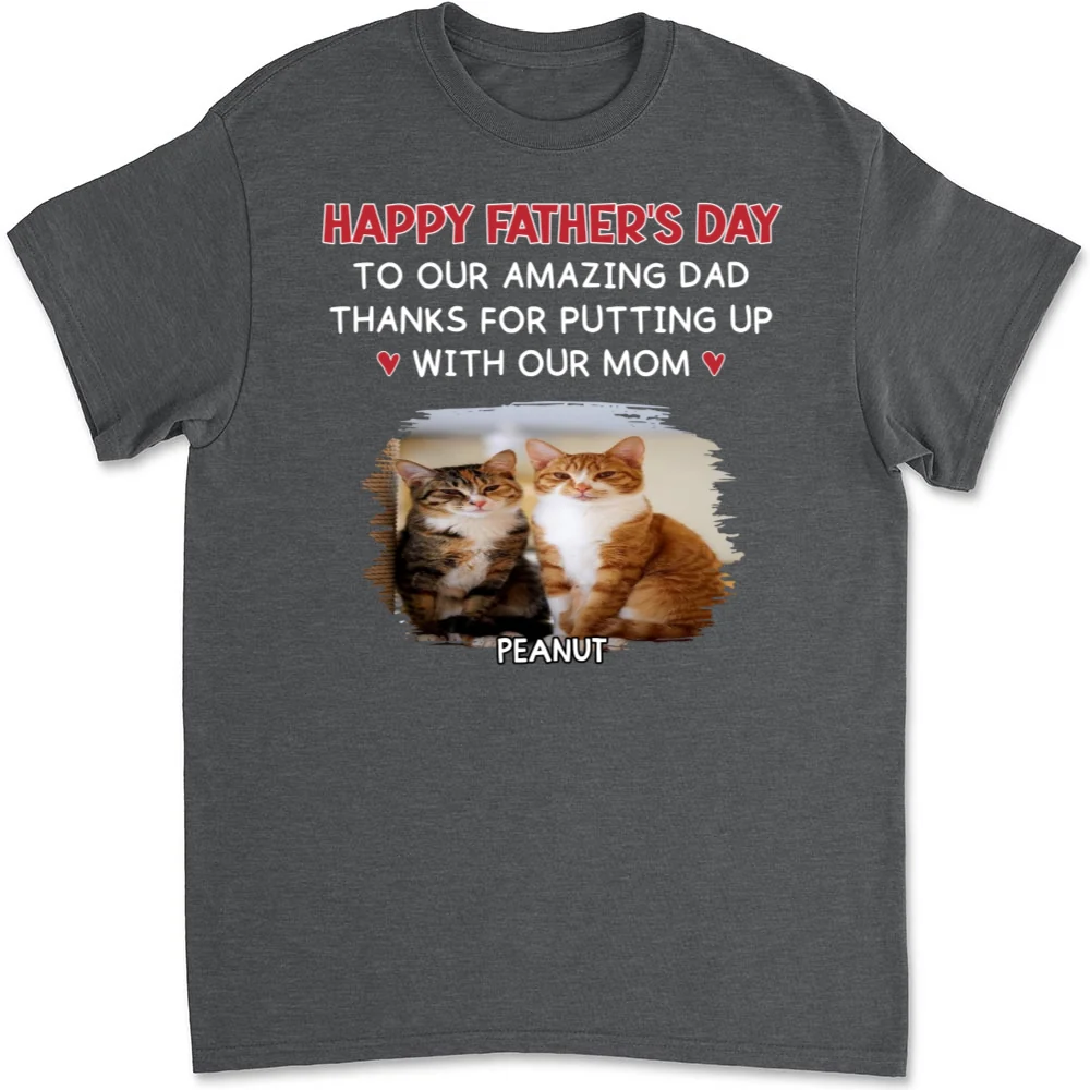 Putting Up With Cat Version Photo - Personalized Custom Unisex T-Shirt - Image 7