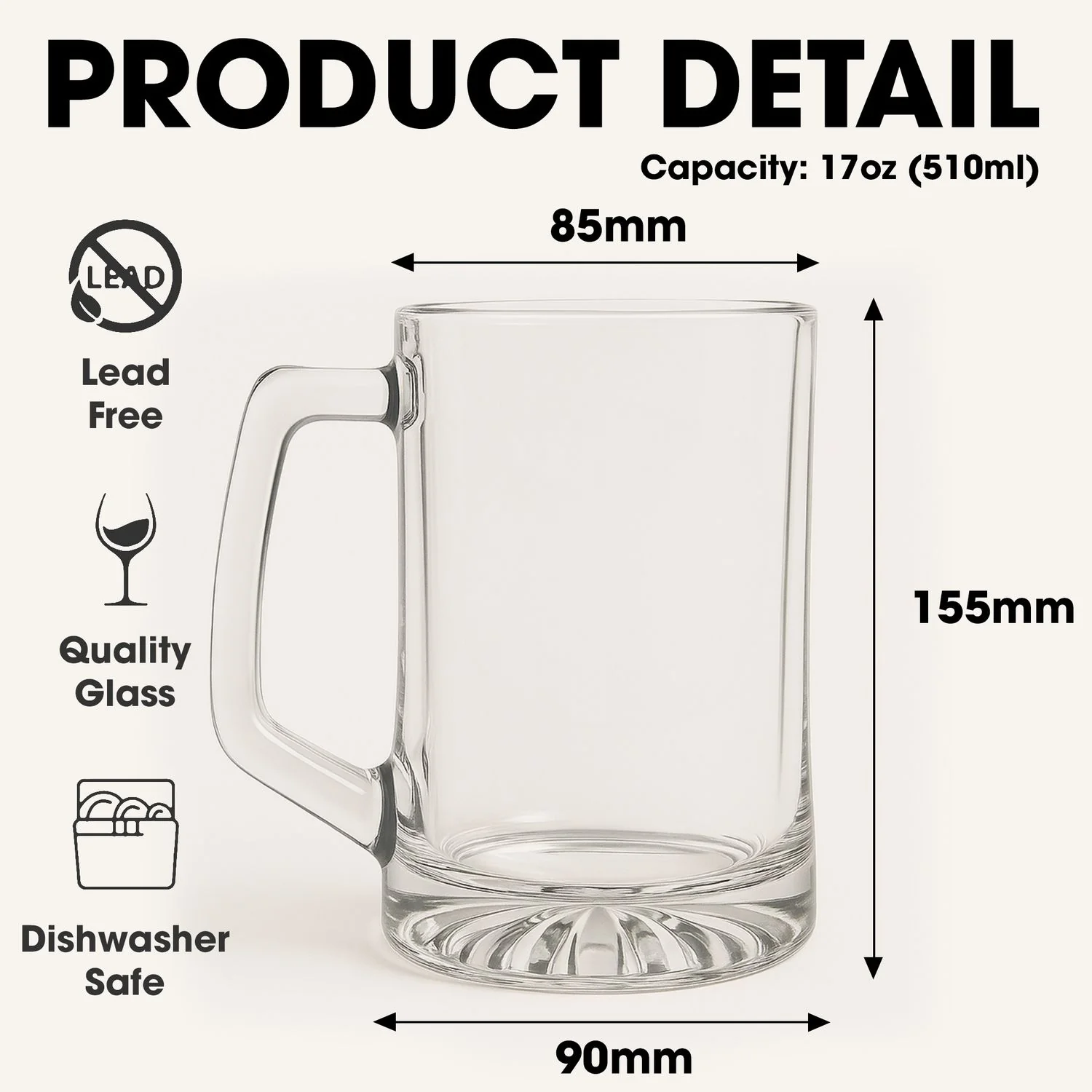Putting Up With Funny Dad Photo - Personalized Custom Beer Glass With Handle - Image 5