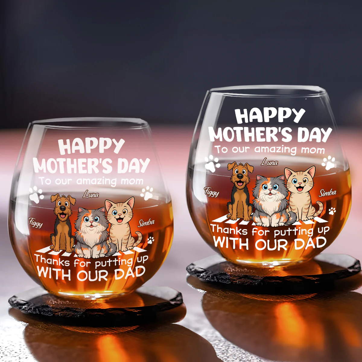 Putting Up With Funny Mom - Personalized Custom Wine Glass - Image 4
