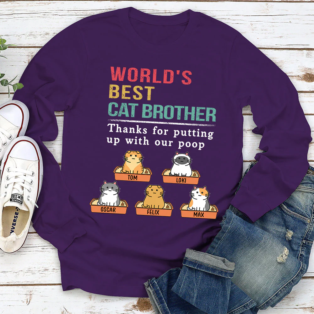 Putting Up With My Poop - Personalized Custom Long Sleeve T-shirt - Image 3