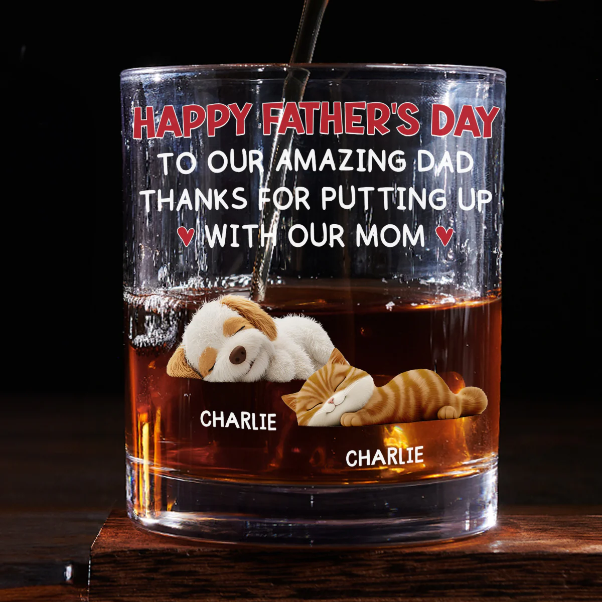 Putting Up With Pet Mom Mum - Personalized Custom Whiskey Glass