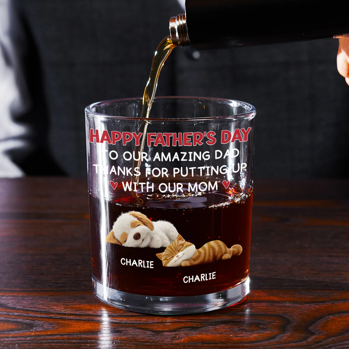 Putting Up With Pet Mom Mum - Personalized Custom Whiskey Glass - Image 2