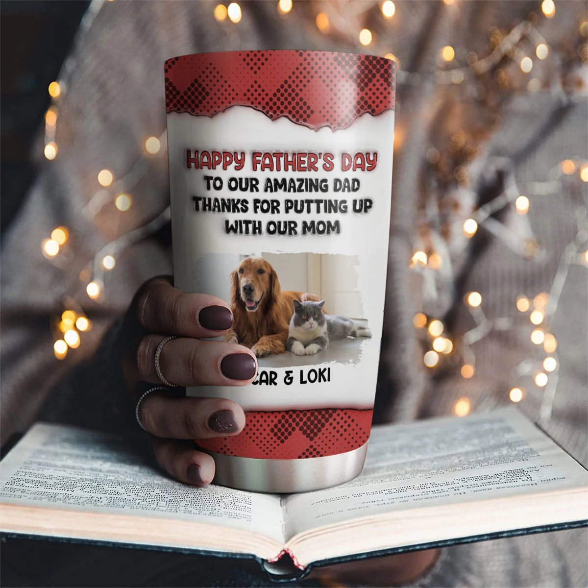 Putting Up With Pet Photo Version - Personalized Custom 3D Inflated Effect Tumbler - Image 2
