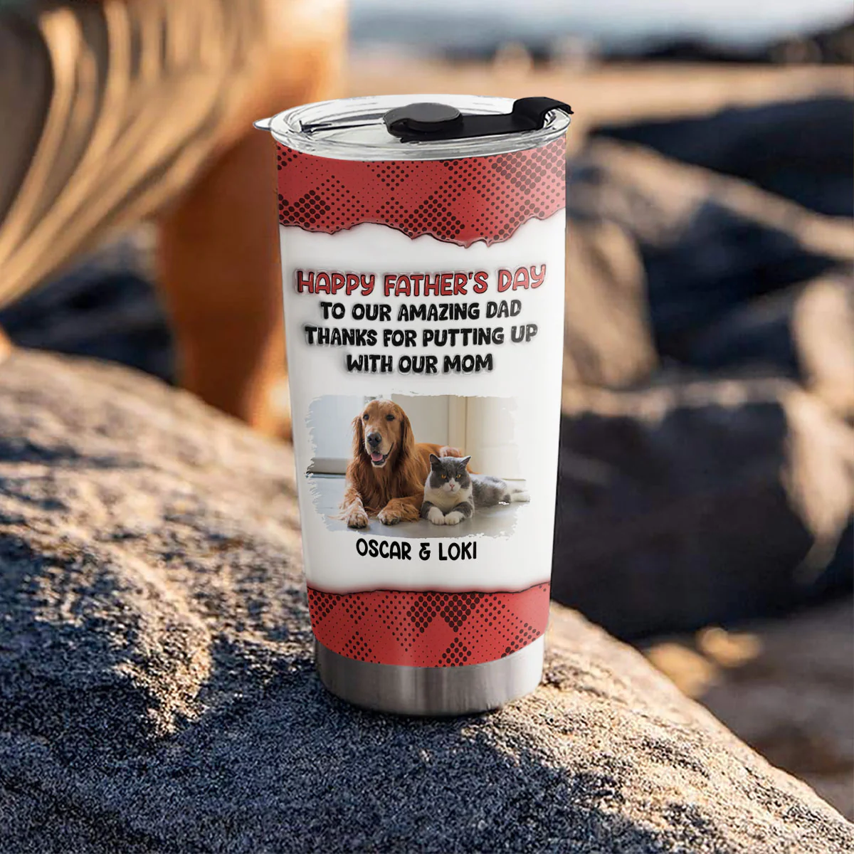 Putting Up With Pet Photo Version - Personalized Custom 3D Inflated Effect Tumbler - Image 3