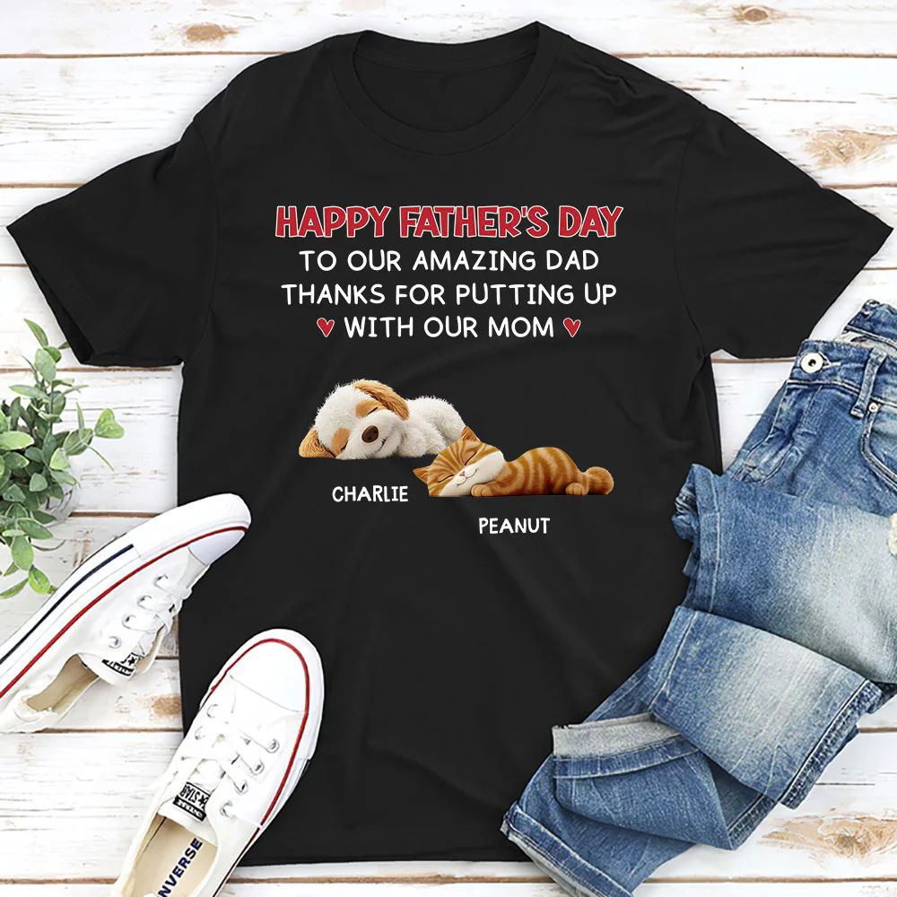 Putting Up With Pet Version - Personalized Custom Unisex T-Shirt - Image 2
