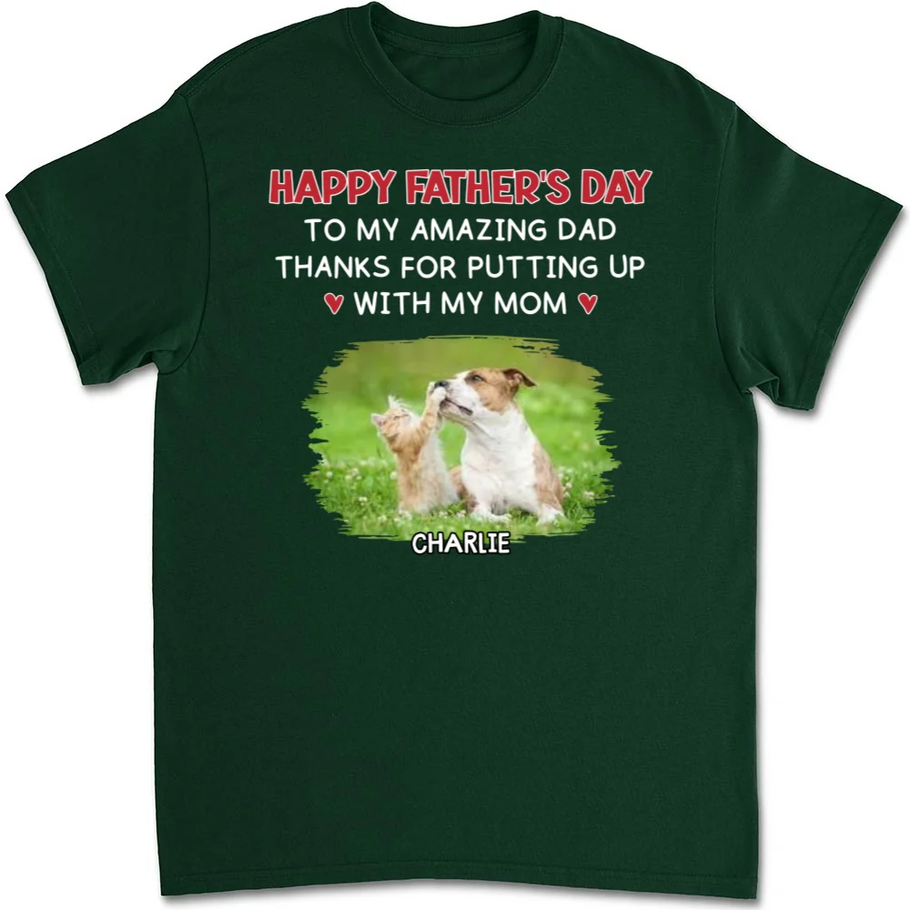 Putting Up With Pet Version Photo - Personalized Custom Unisex T-Shirt - Image 4