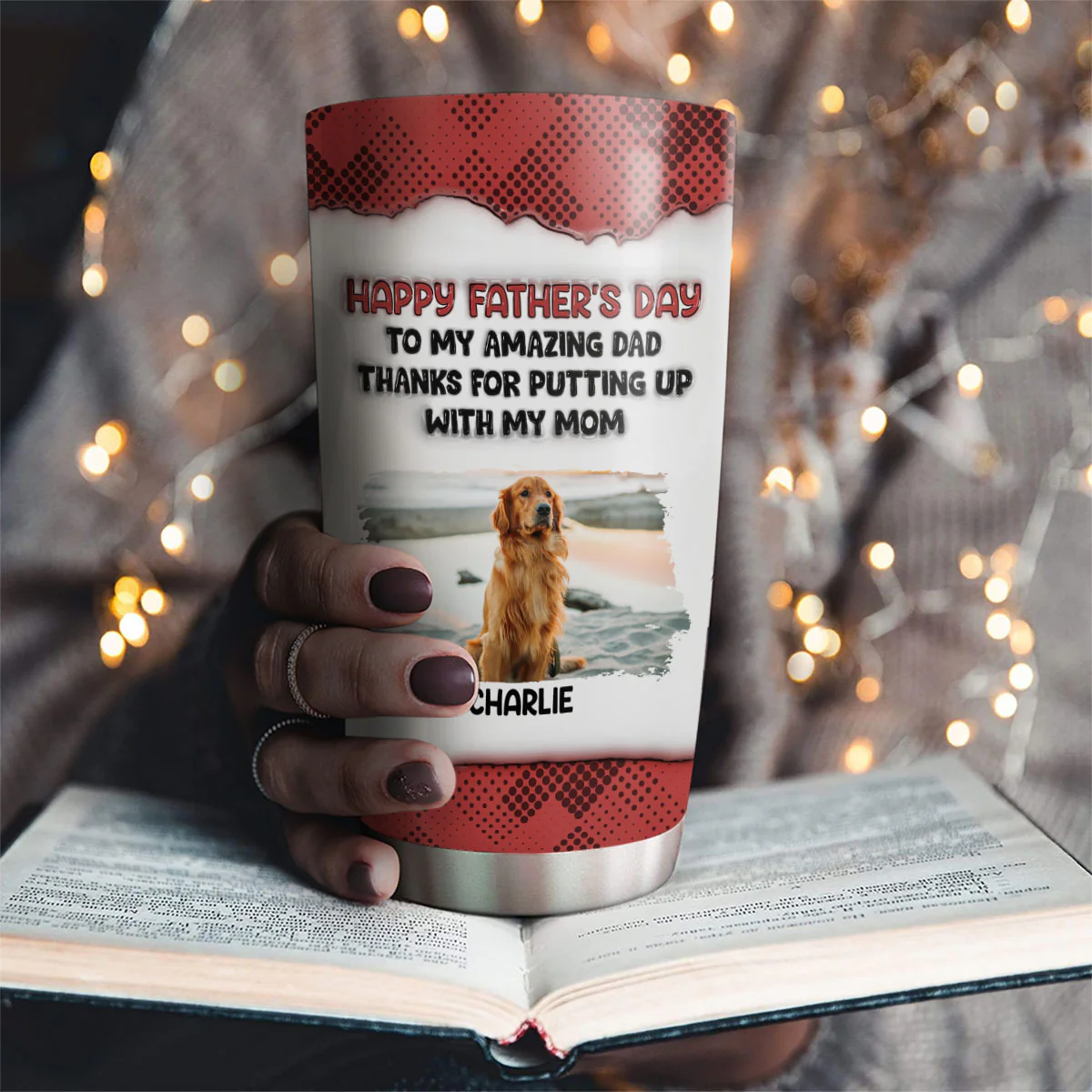 Putting Up With Photo - Personalized Custom 3D Inflated Effect Tumbler - Image 2